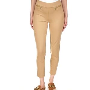 Women's Petite Small Michael Kors Pull-On Pants Tan Khaki Above Ankle Ponte